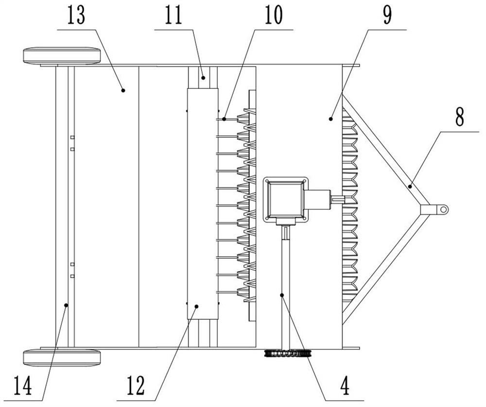 Double-gradual-change V-shaped tooth type cotton stalk pulling device and pulling method