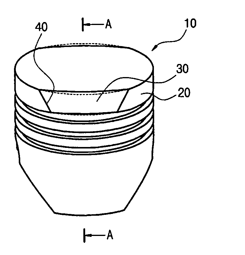 Piston structure for reducing friction losses