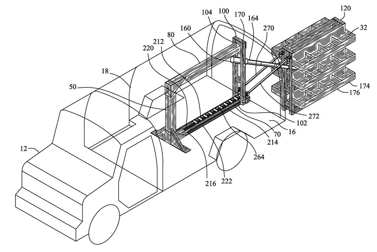 Cargo handling device for a vehicle