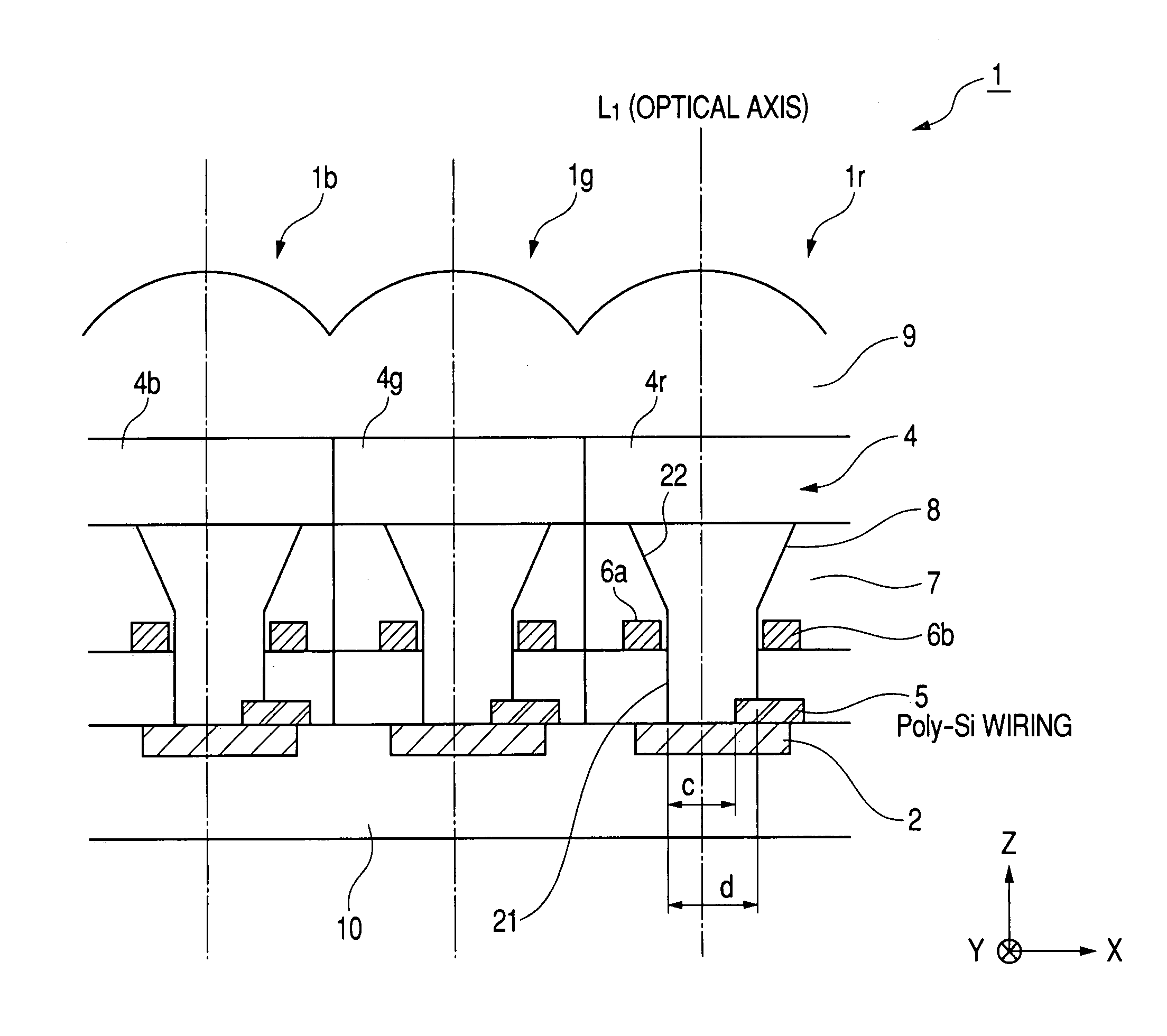 Image pick-up device having well structure and image pick-up system using the image pick-up device
