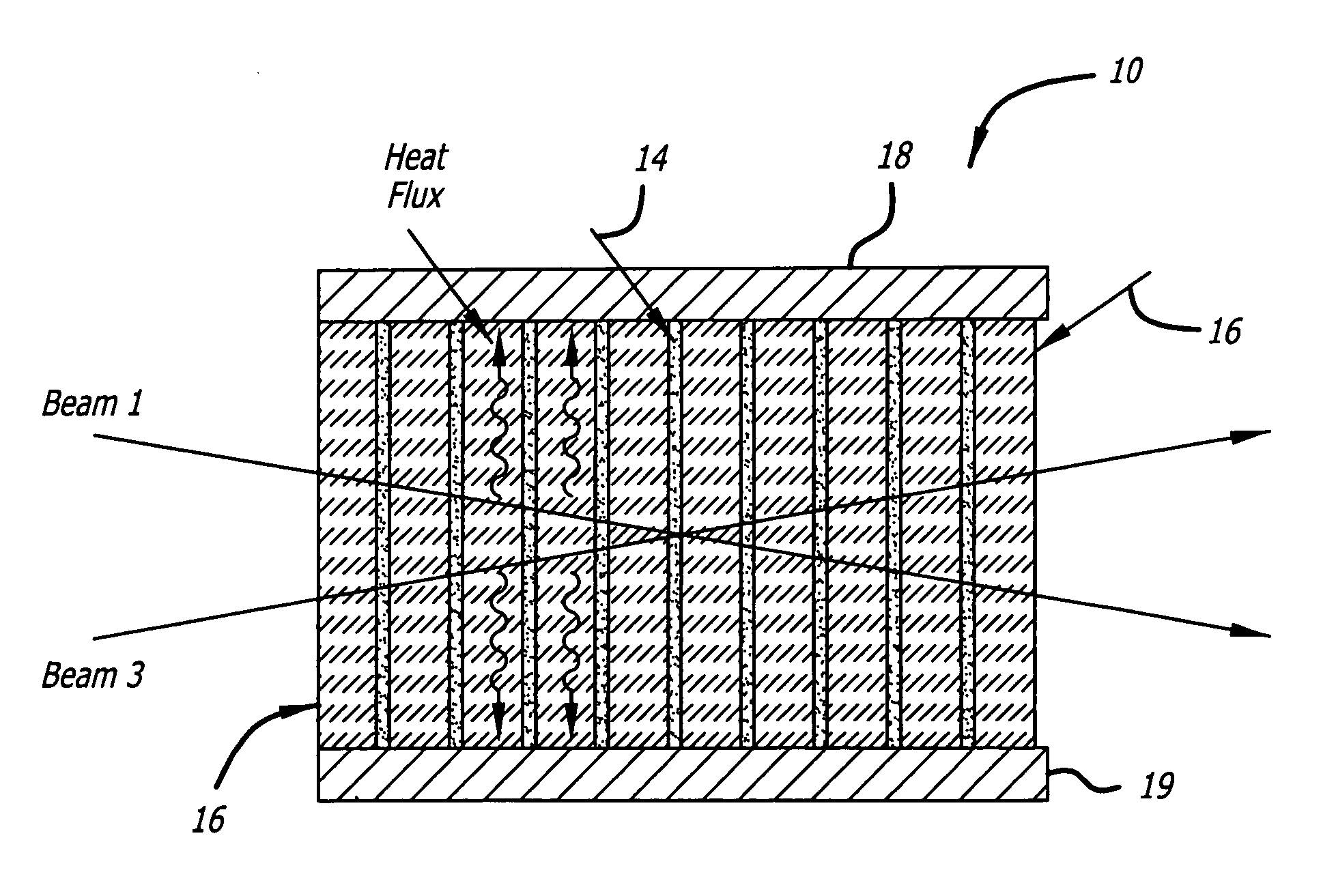 Conductively cooled liquid thermal nonlinearity cell for phase conjugation and method