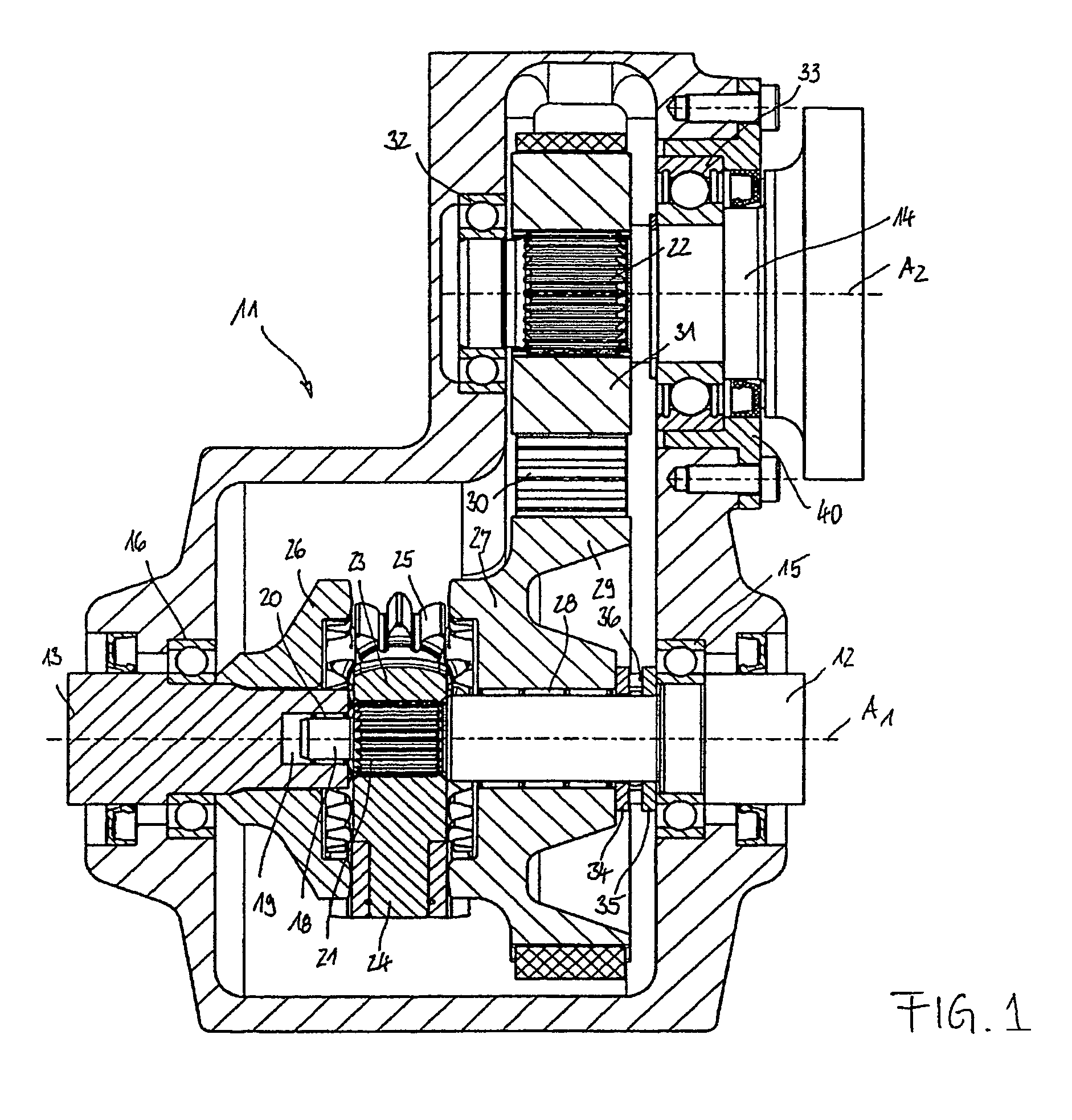 Transfer box with crown teeth