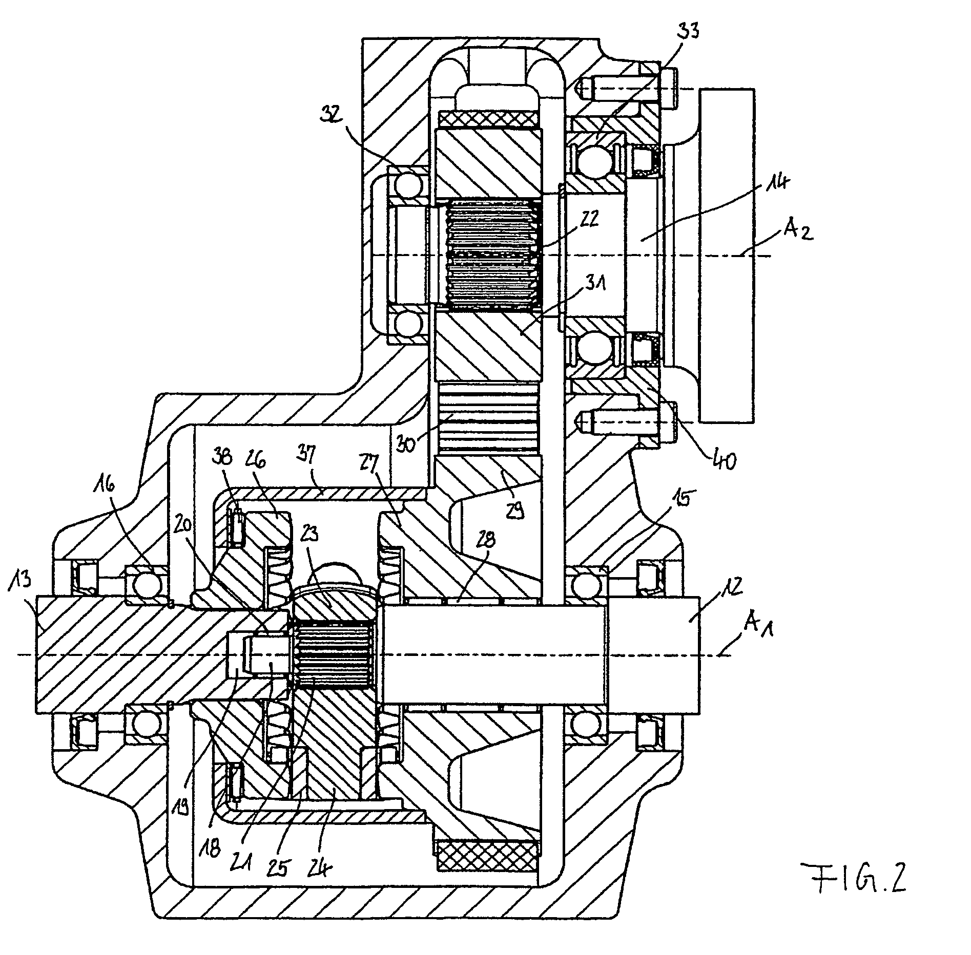 Transfer box with crown teeth