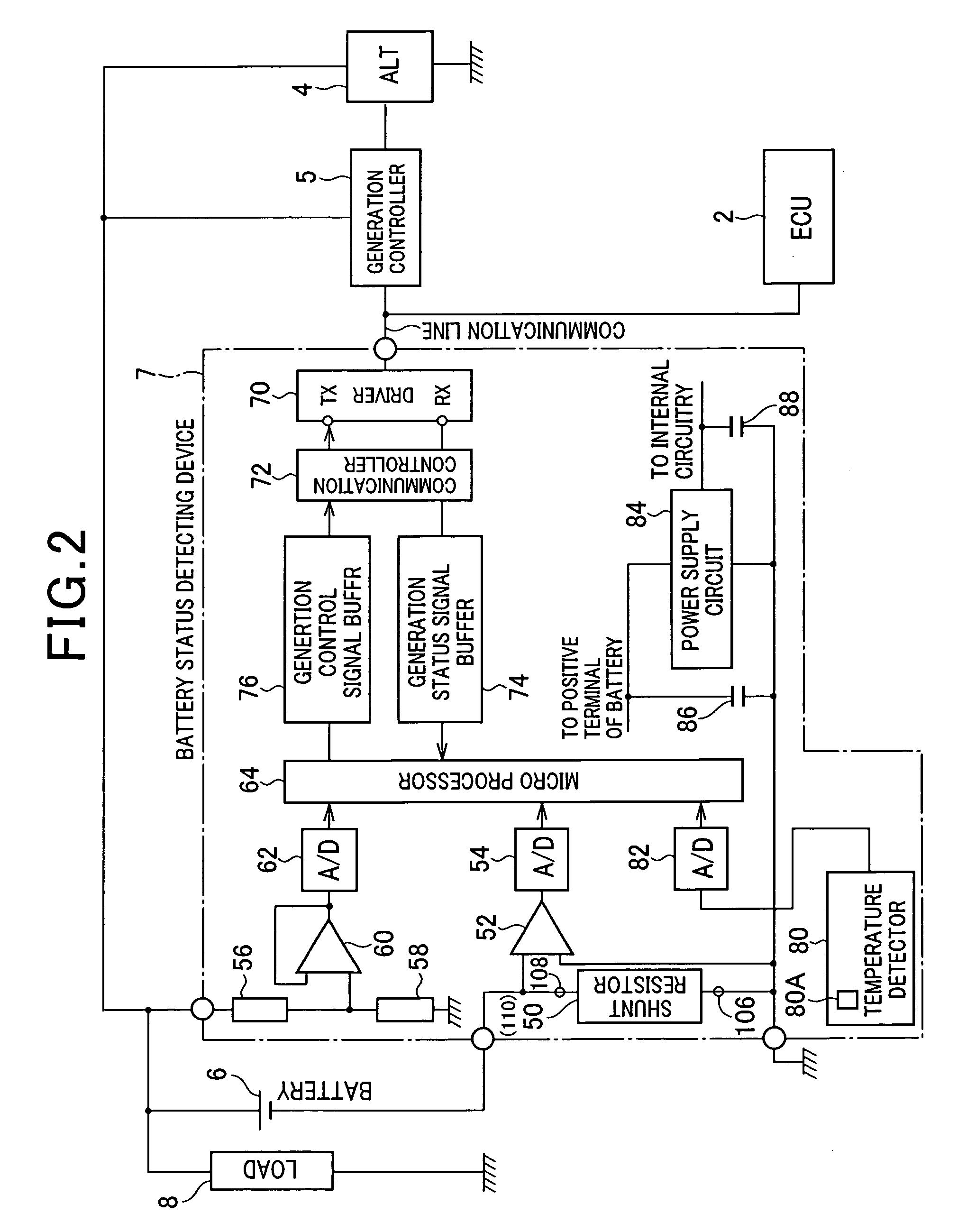 Apparatus for controlling power generated by on-vehicle generator on the basis of internal status of on-vehicle battery
