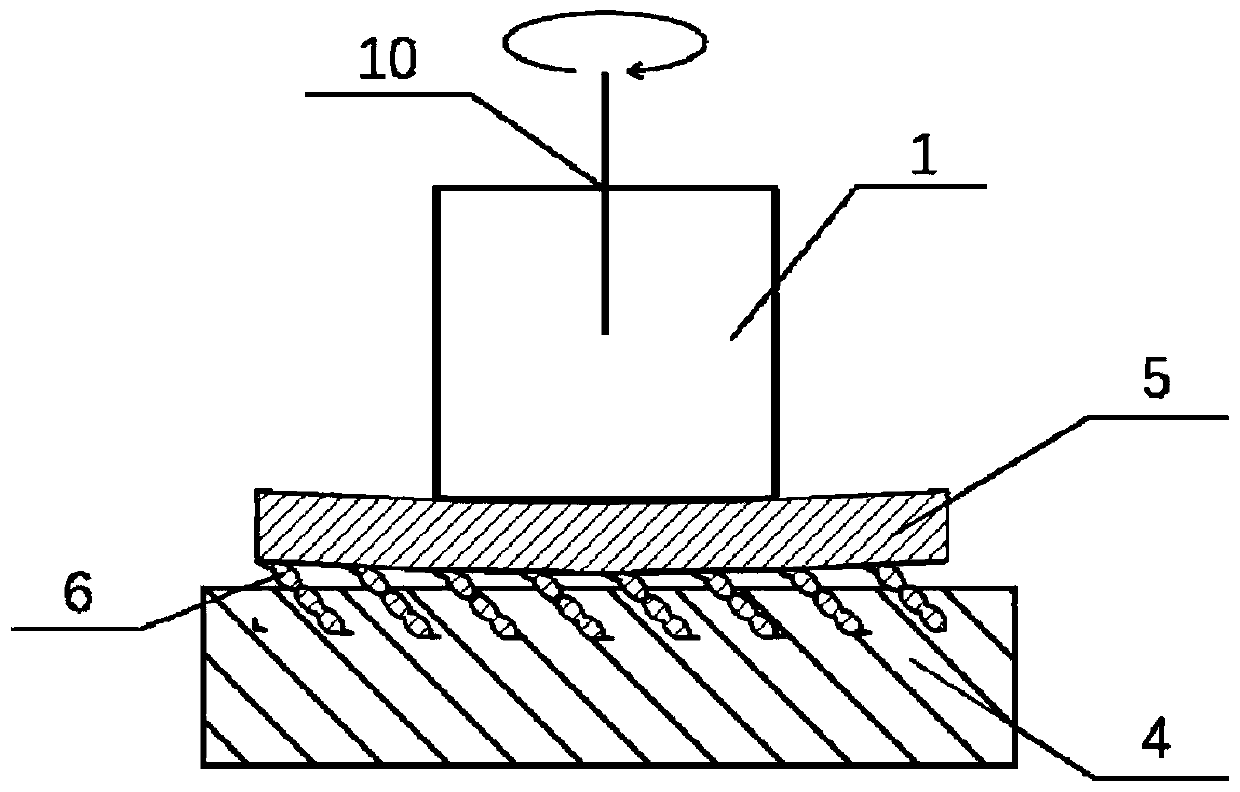 Method and device for lap joint friction spot welding of titanium alloy/ultra high molecular weight polyethylene