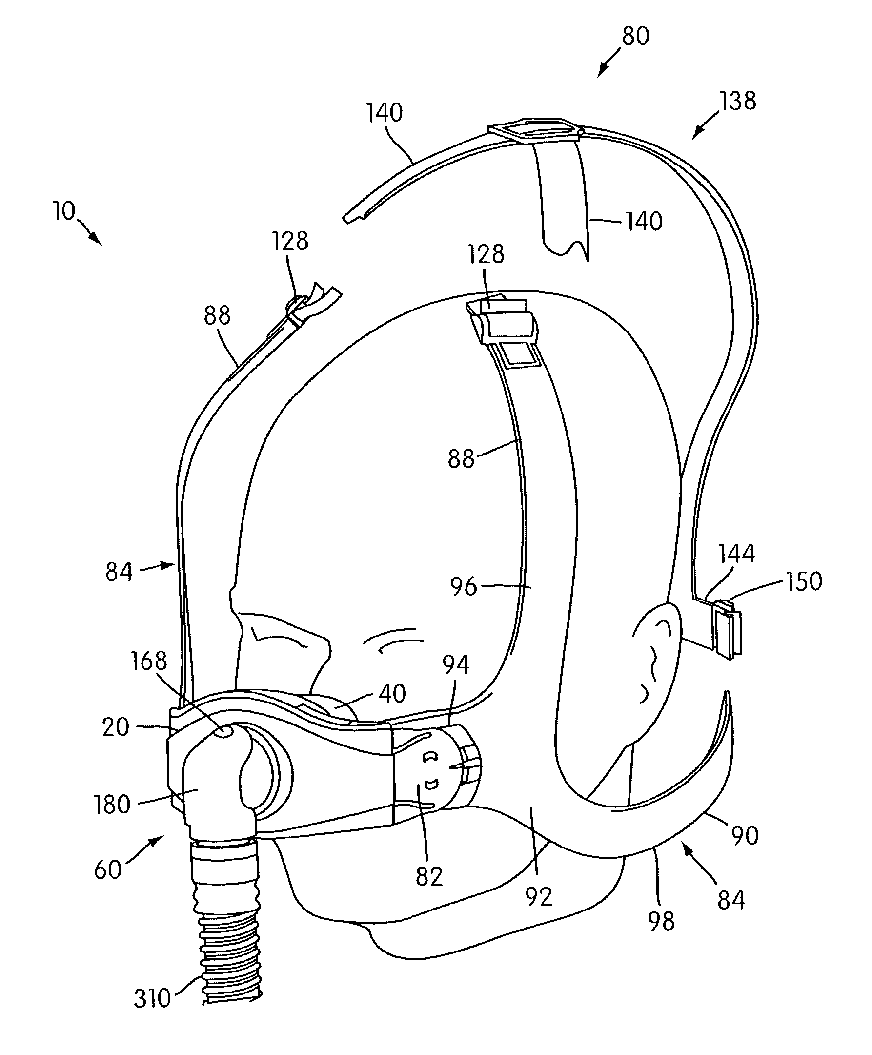 Ergonomic and adjustable respiratory mask assembly with frame