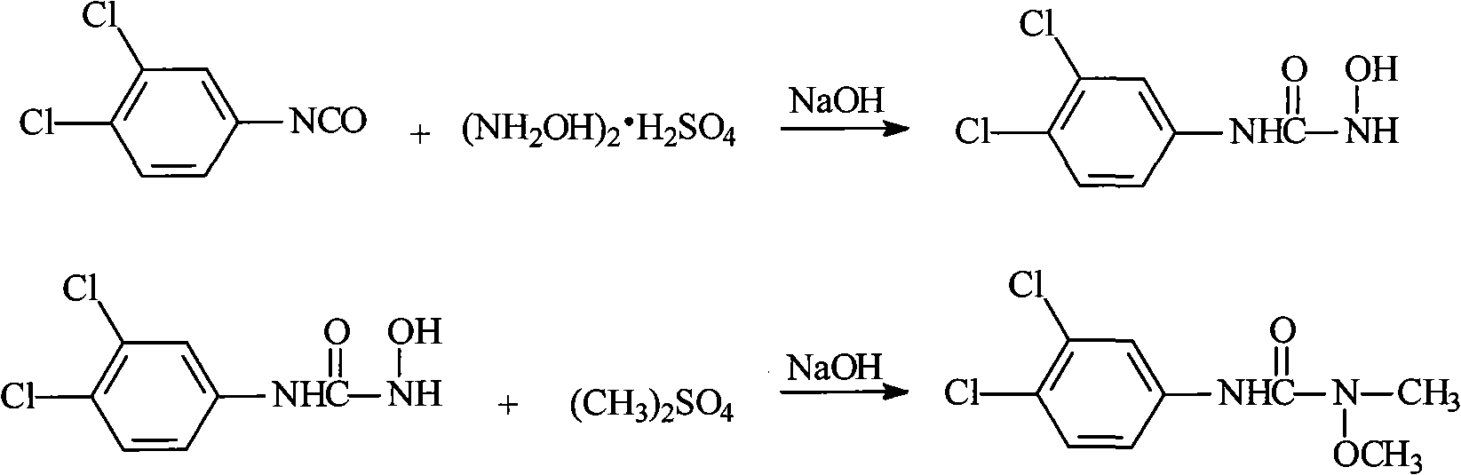 Method for preparing 3-(3,4-dichlorophenyl)-1-methoxy-1-methyl urea