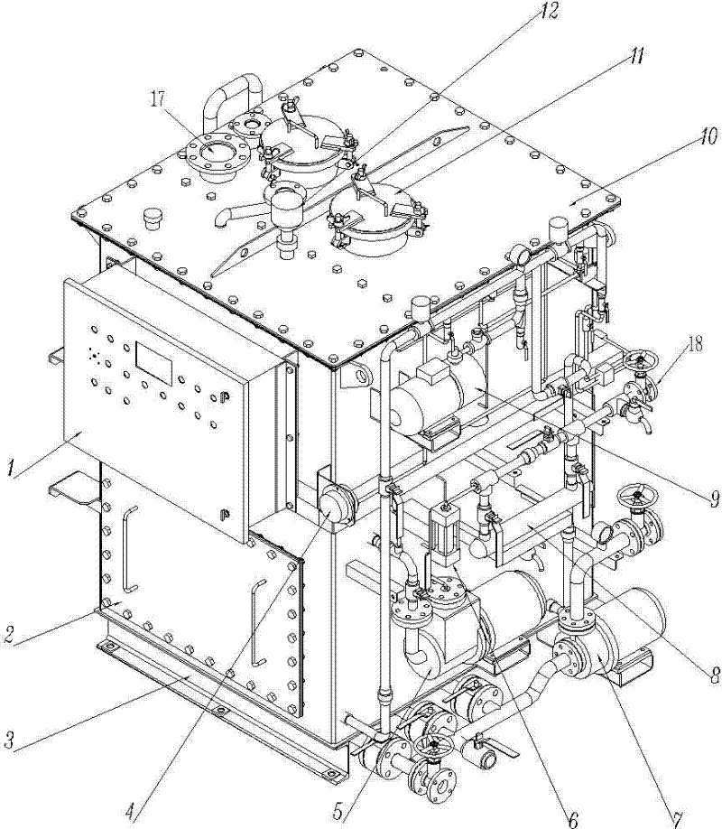 Domestic sewage treatment device for ship