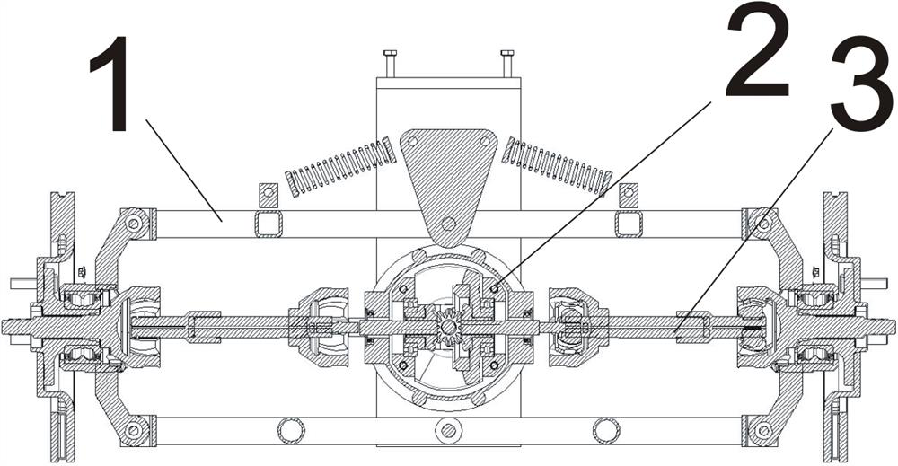 Self-adaptive differential mechanism facilitating stabilization of vehicle body