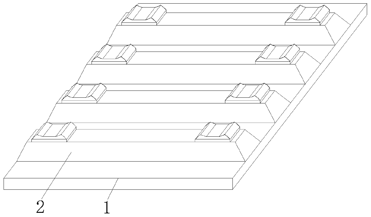 Double-block type ballastless track bridge base transverse template positioning device