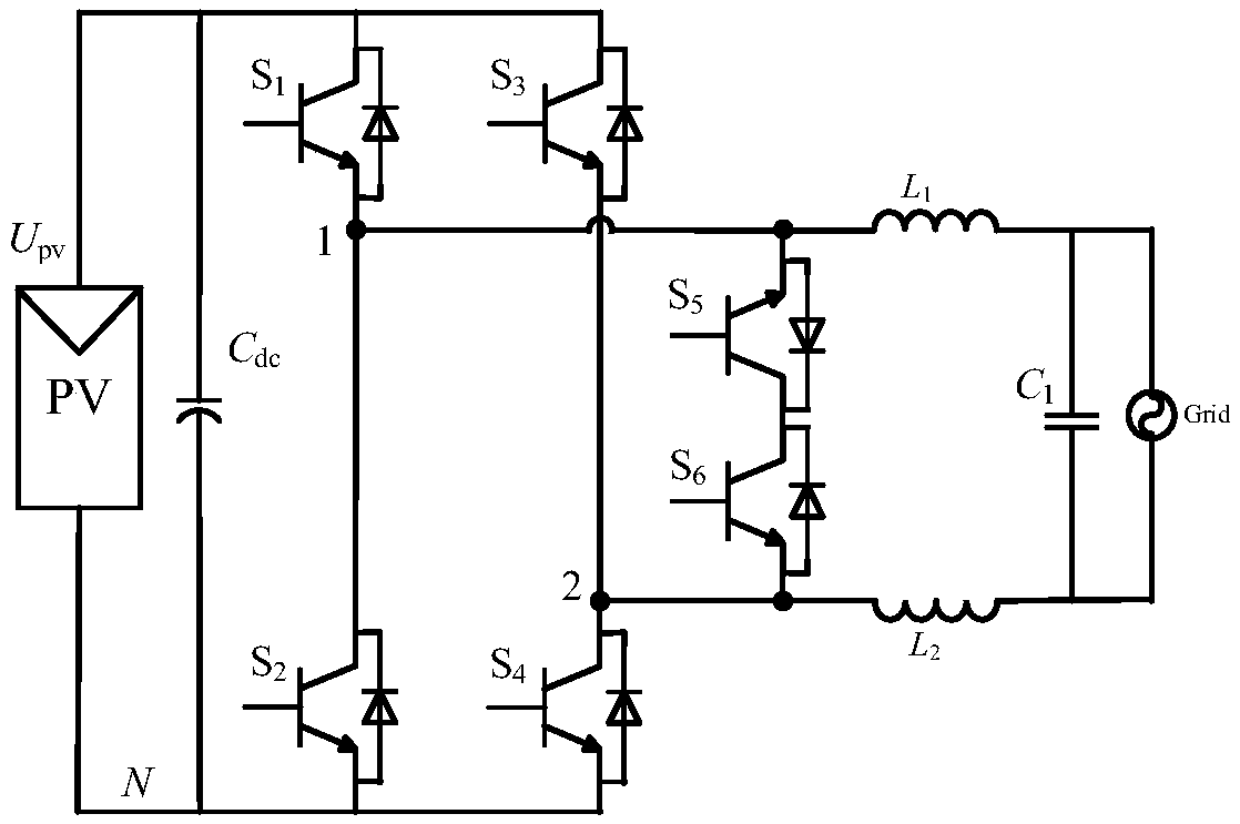 Soft-switch inverter circuit with constant common-mode voltage