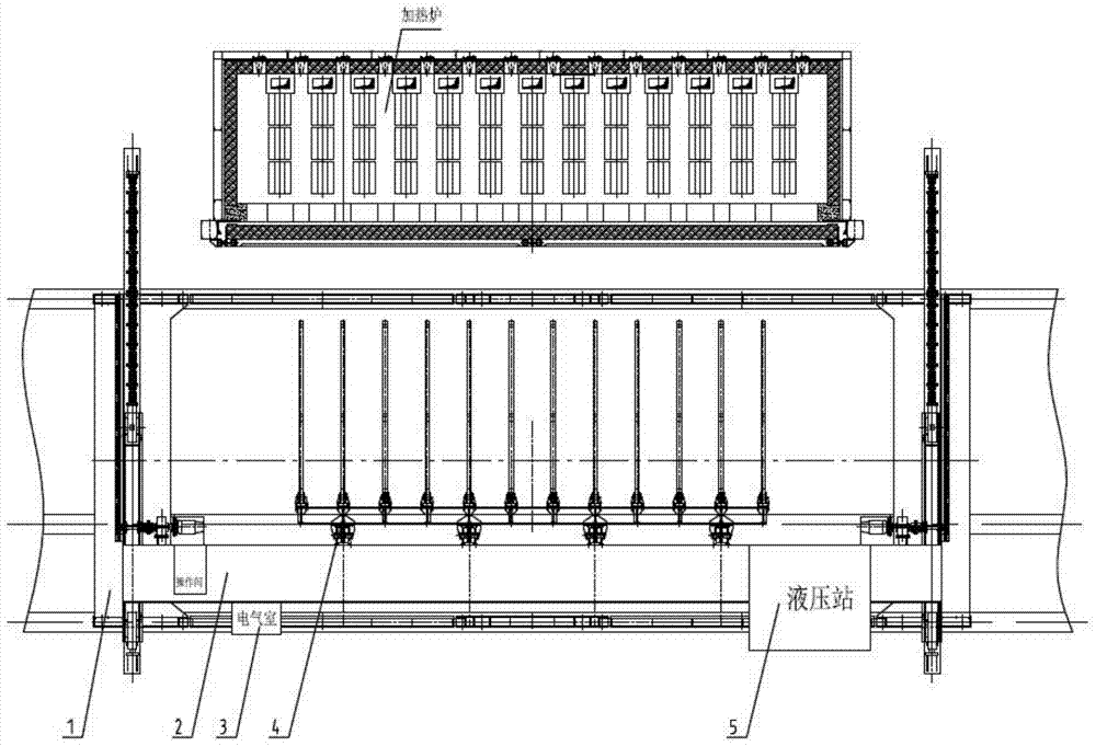 A steel pipe loading and unloading quenching manipulator