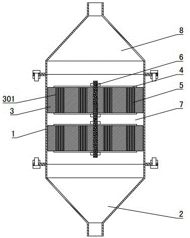 Magnetizing module of suspended linear superconductive oil-gas magnetizing modifier