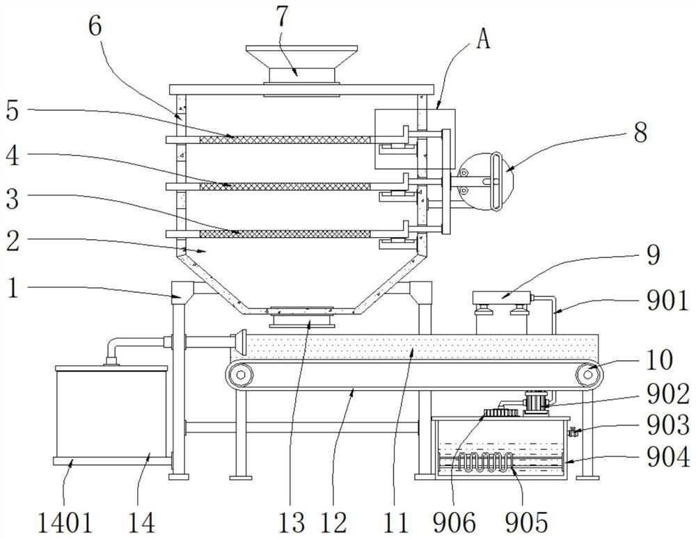 Raw material cleaning equipment with sterilization mechanism for white spirit production