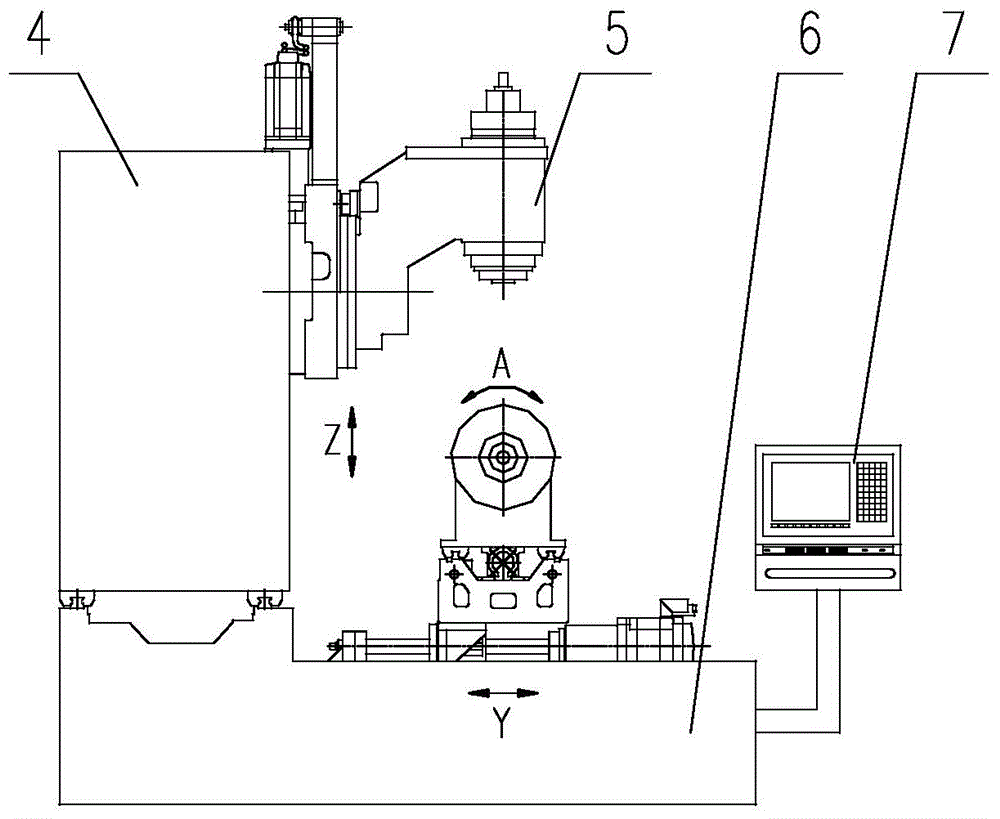Five-axis linkage blade processing machine tool with automatic workpiece clamping and its clamping method
