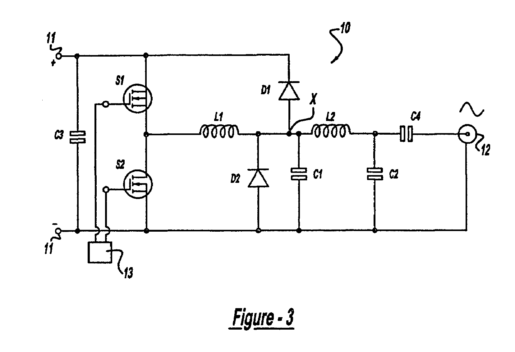 Class E amplifier with inductive clamp