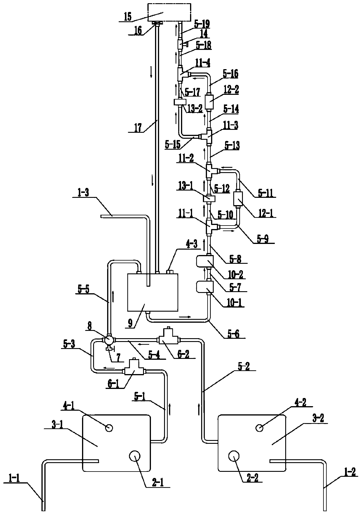 Large freight unmanned aerial vehicle fuel system and control method thereof