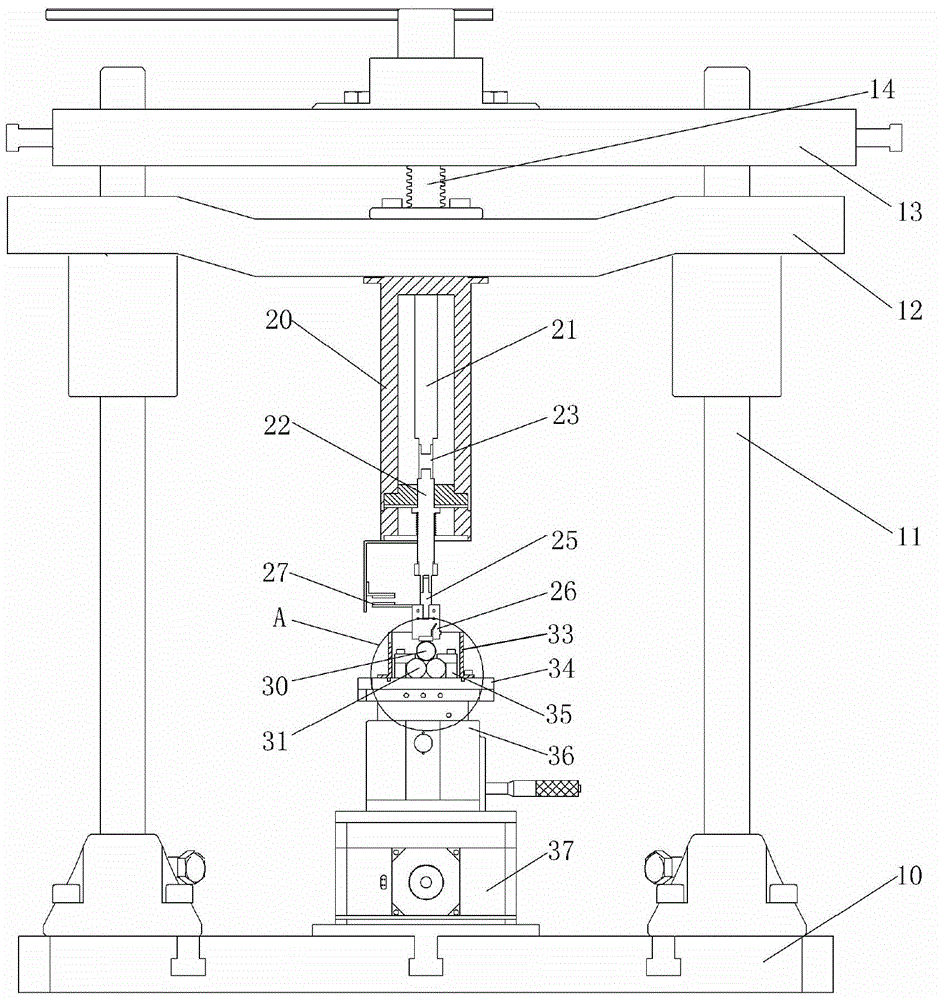 Multidirectional fretting wear device and testing method for heat transmission pipe of steam generator