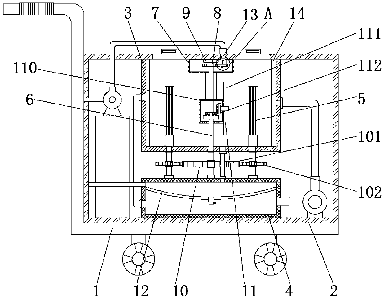 Disinfection device for gynecological and obstetric surgical instruments