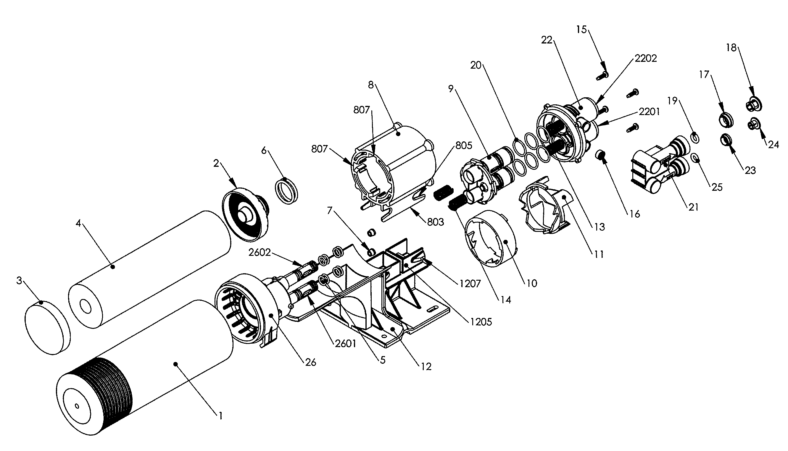 Filter housing apparatus with rotating filter replacement mechanism