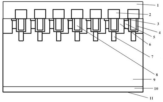 Bottom protective ground trench type silicon carbide MOSFET and preparation method thereof