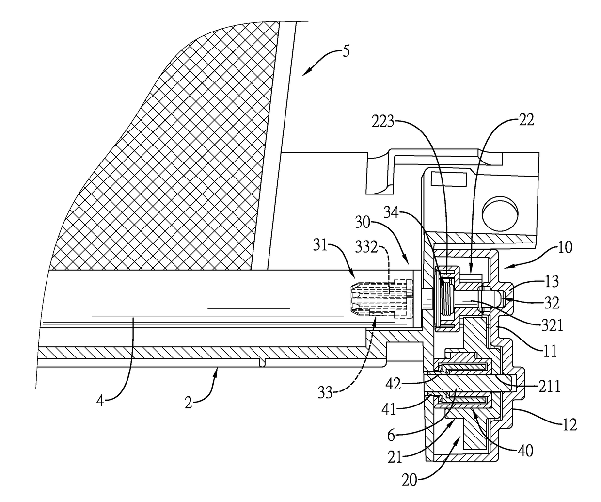 Roll control device of a vehicle curtain