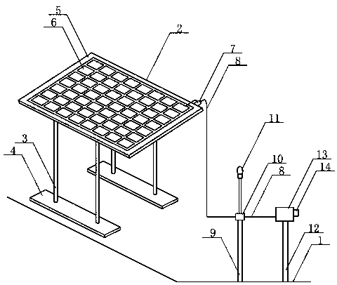 Ground photovoltaic power station for using bamboo-wound composite pressure pipe columns to manufacture photovoltaic support