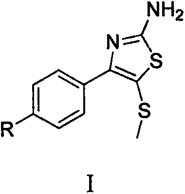 Synthetic method of 2-amino-4-aryl-5-methylthiothiazole compound
