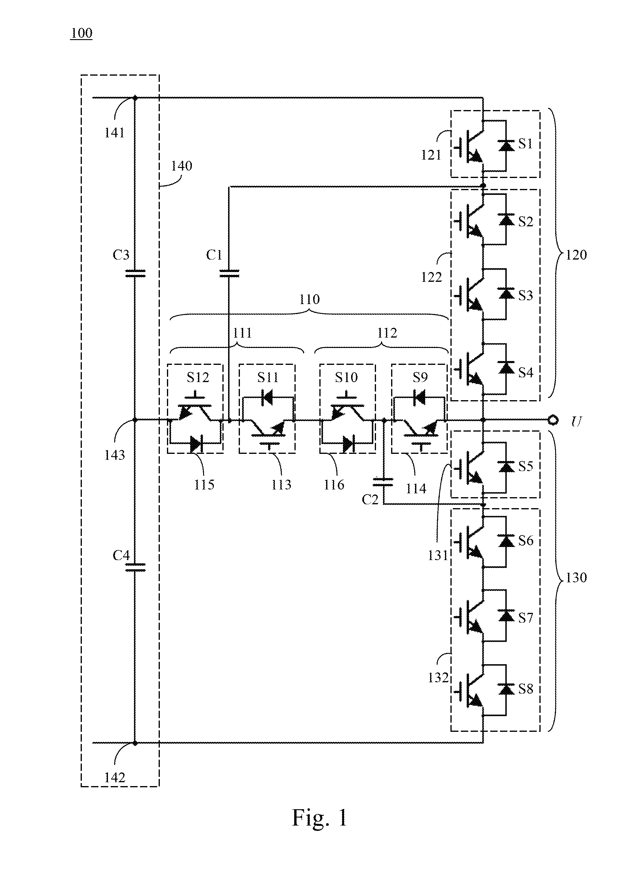 Five-level converting device
