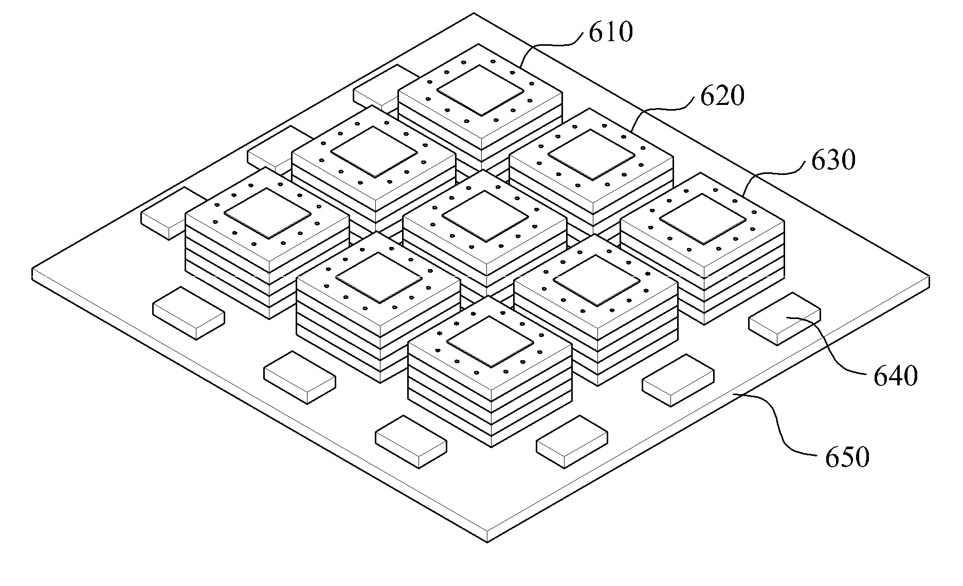 RF layered module using three dimensional vertical wiring and disposing method thereof