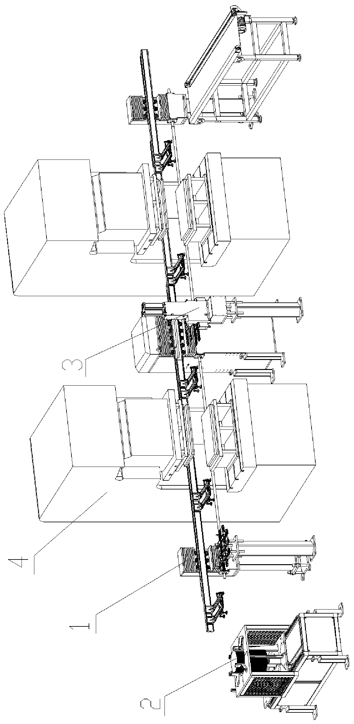 Automatic production line for metal plate punch forming and production process thereof
