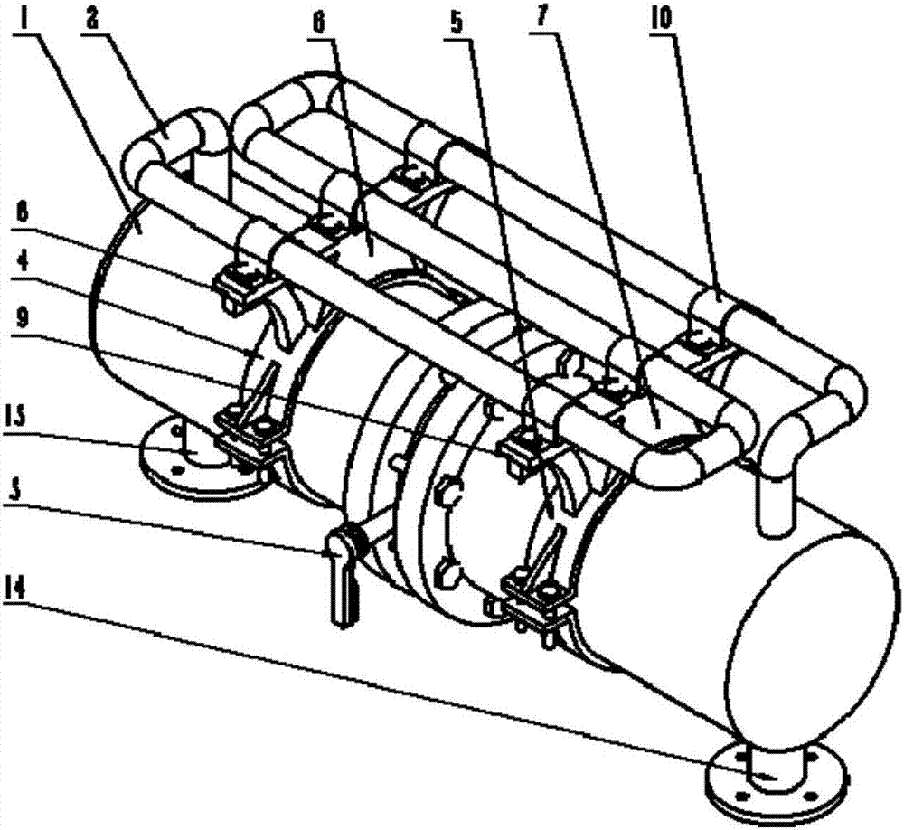 Volume-choke-volume type pulsation damper capable of rapidly switching outer inserting pipe