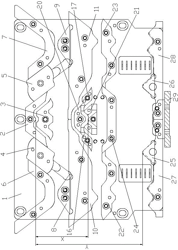 A single-system flat knitting machine floor with dual-system functions