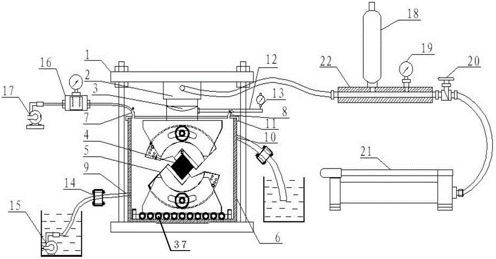 Compression-shear testing apparatus for rock in dry-wet cyclic process
