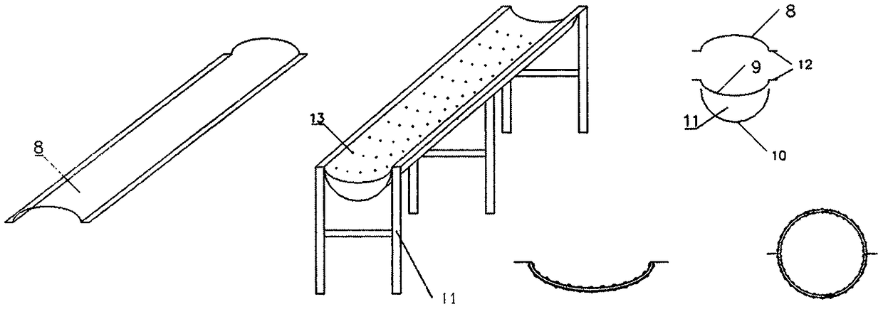 Belt conveyor modular ball groove tube and prefabrication and installation method