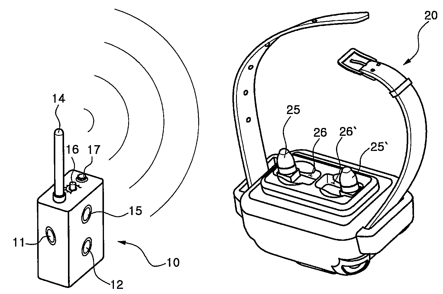 Animal training device having pair of collapsible electrodes and electronic whistle and method of controlling the same