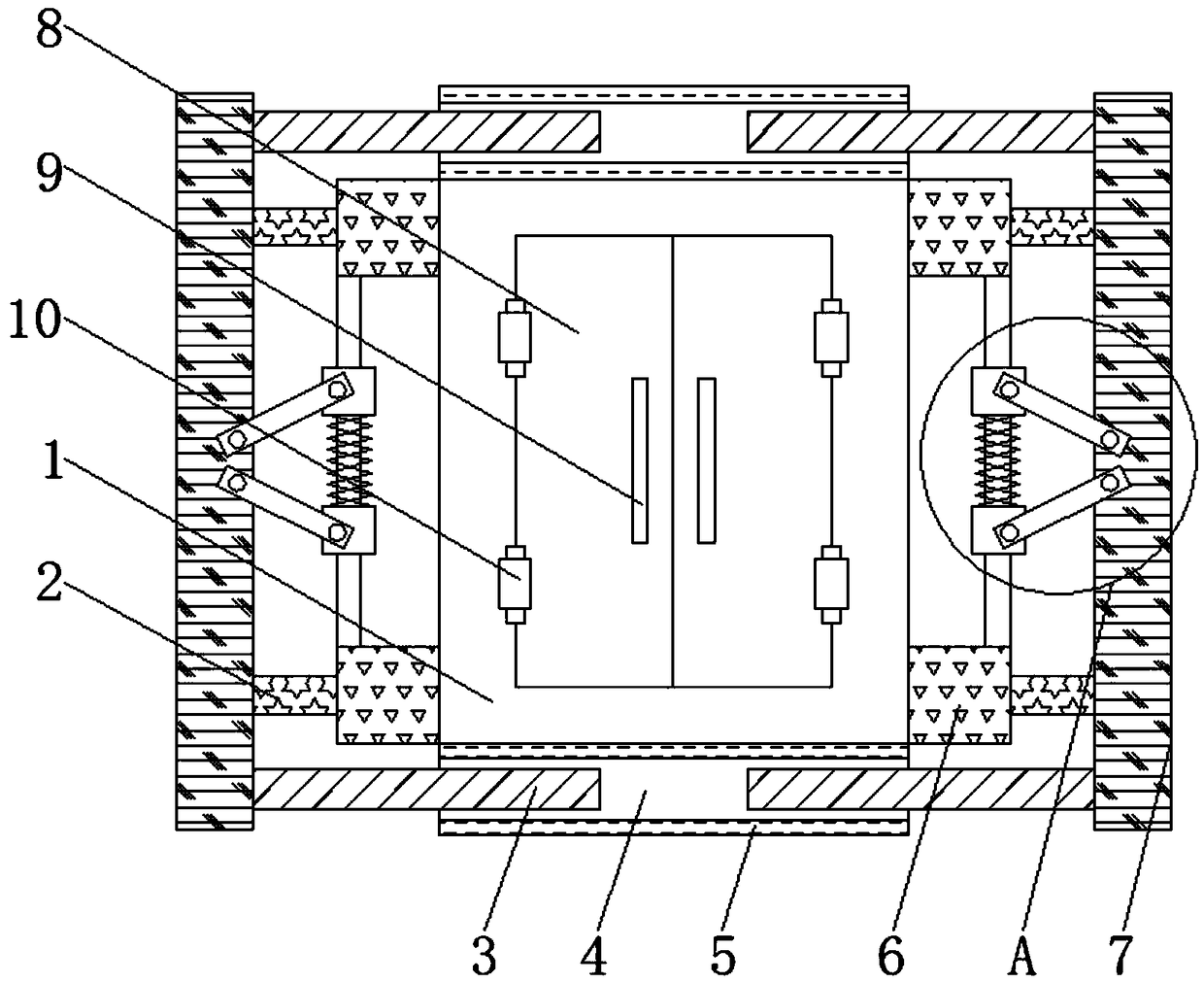 An outdoor power cabinet based on a buffer collision avoidance system