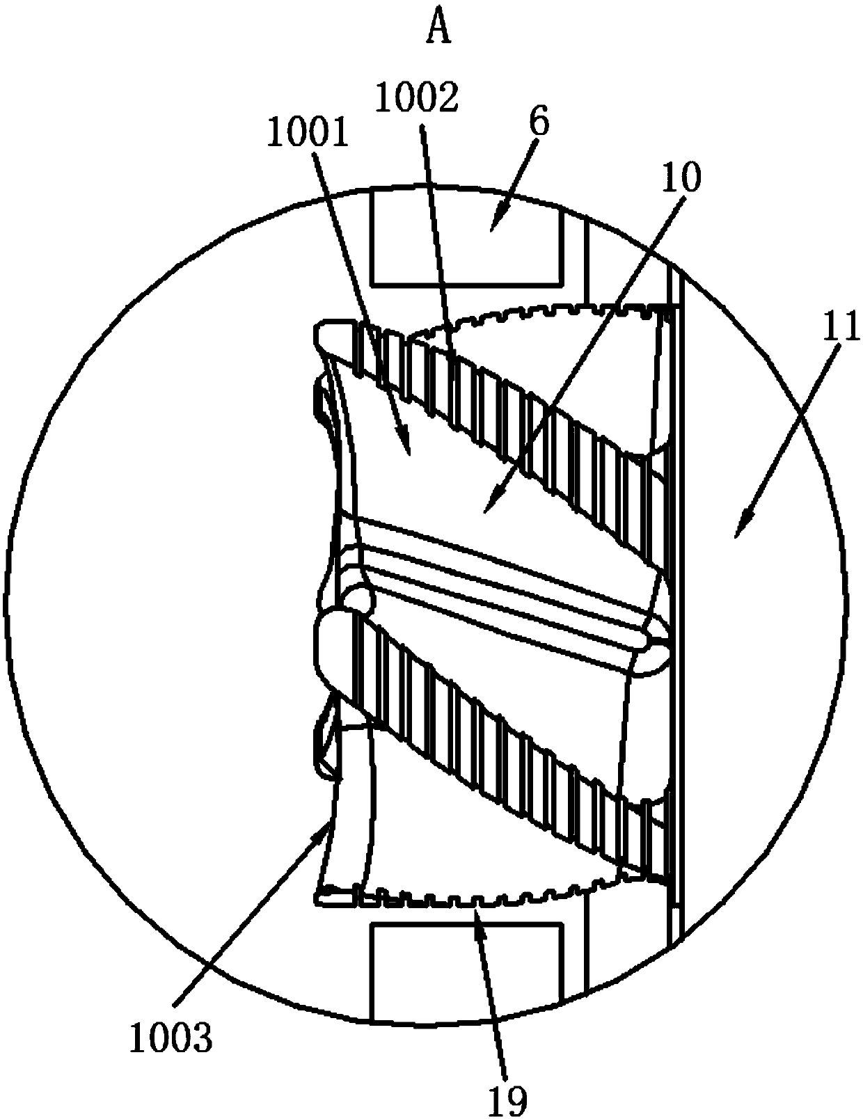 Ship toilet negative-pressure screw pushing gas-liquid conveying device