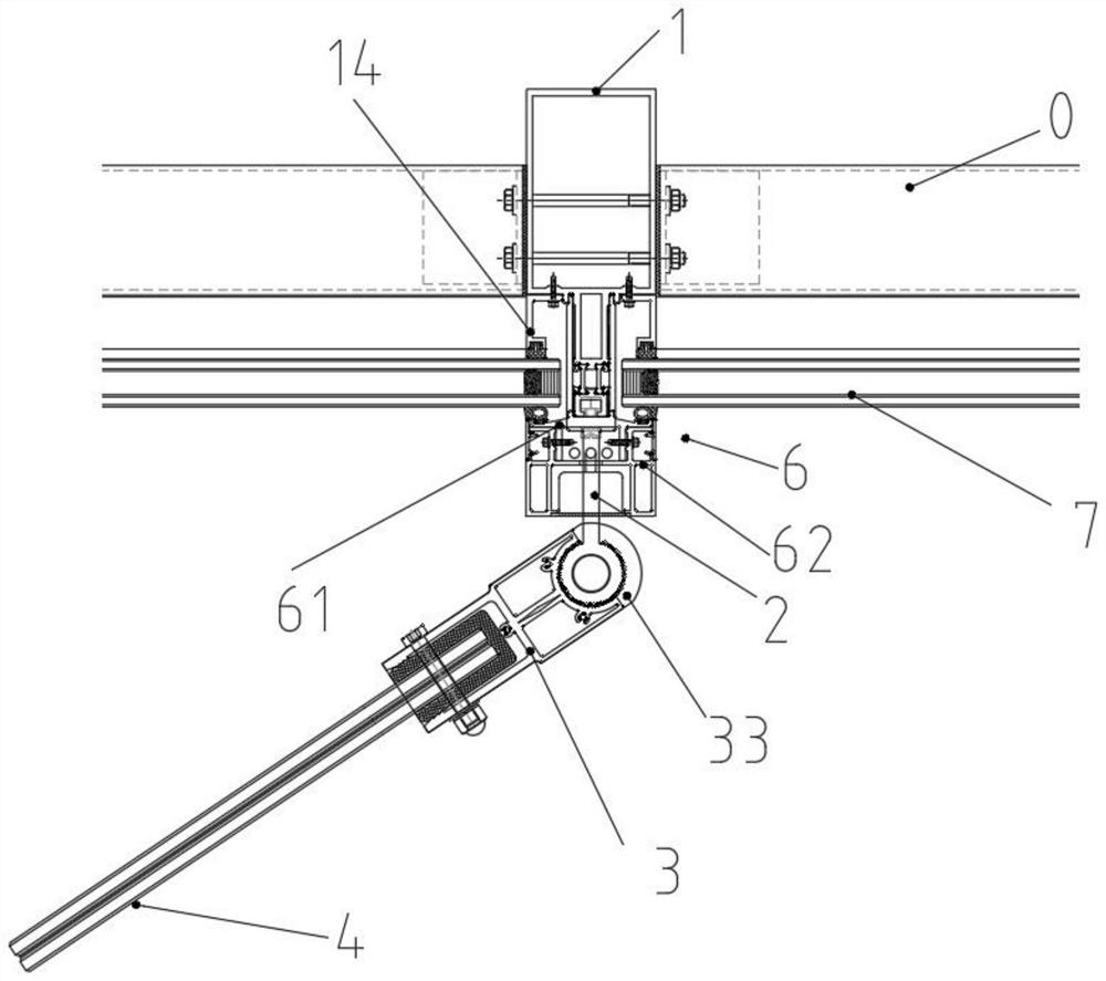 Adjustable glass sun shield for curtain wall and mounting method of adjustable glass sun shield