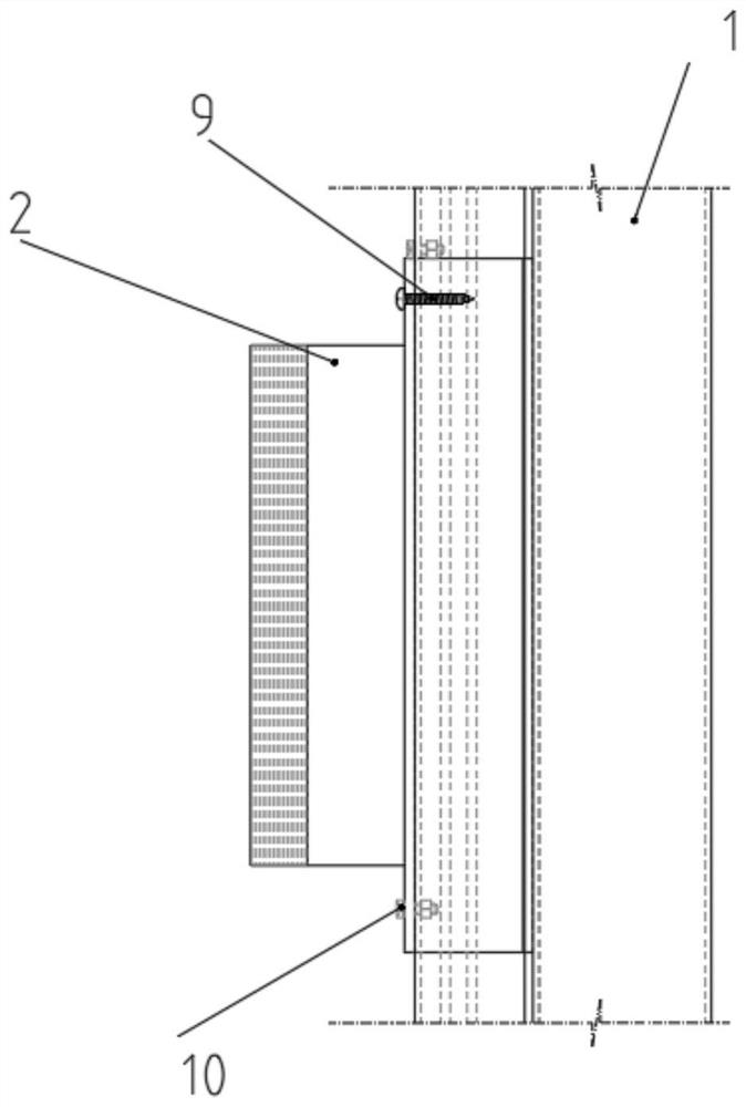 Adjustable glass sun shield for curtain wall and mounting method of adjustable glass sun shield