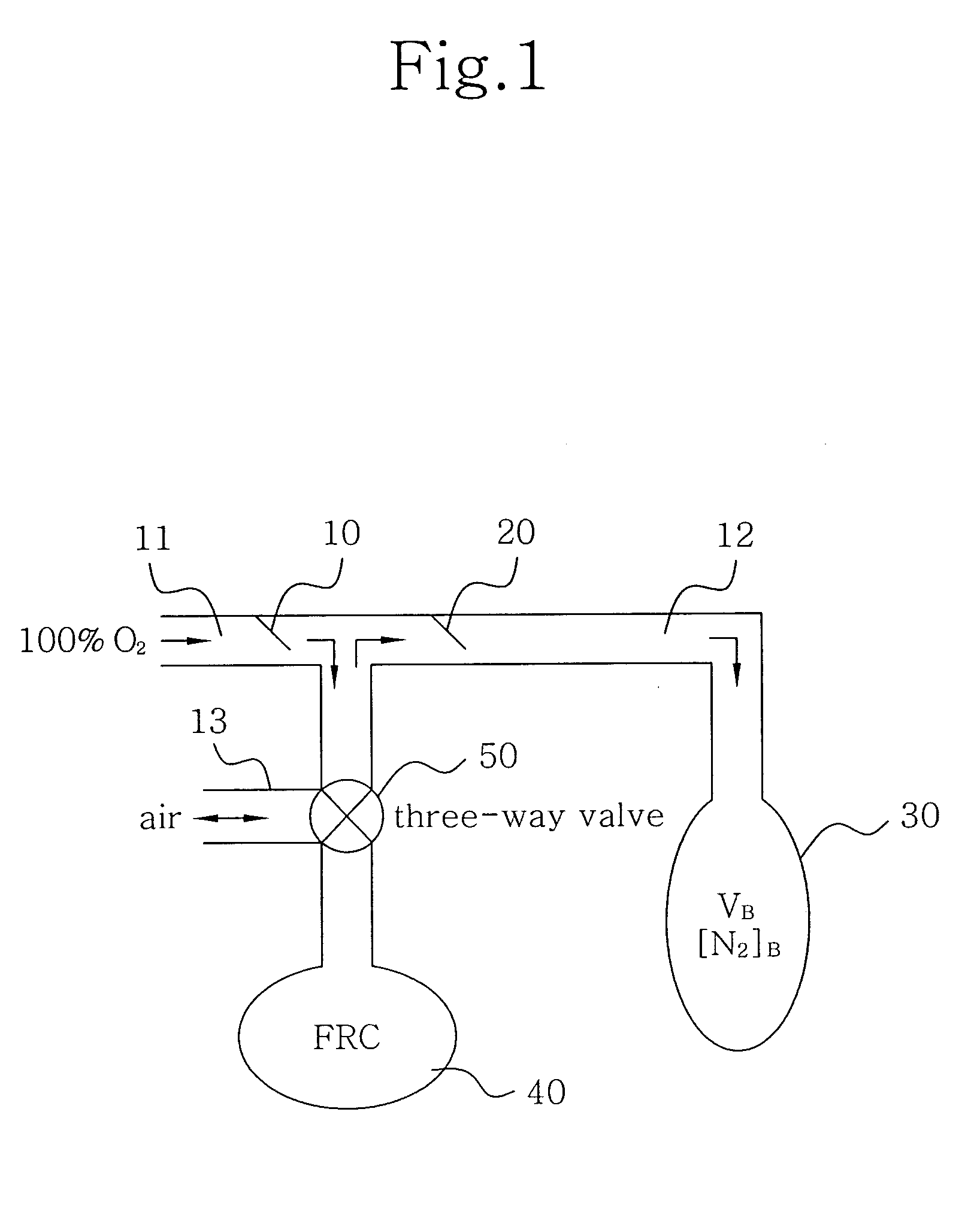Method of measuring absolute lung volume based on O2/CO2 gas analysis