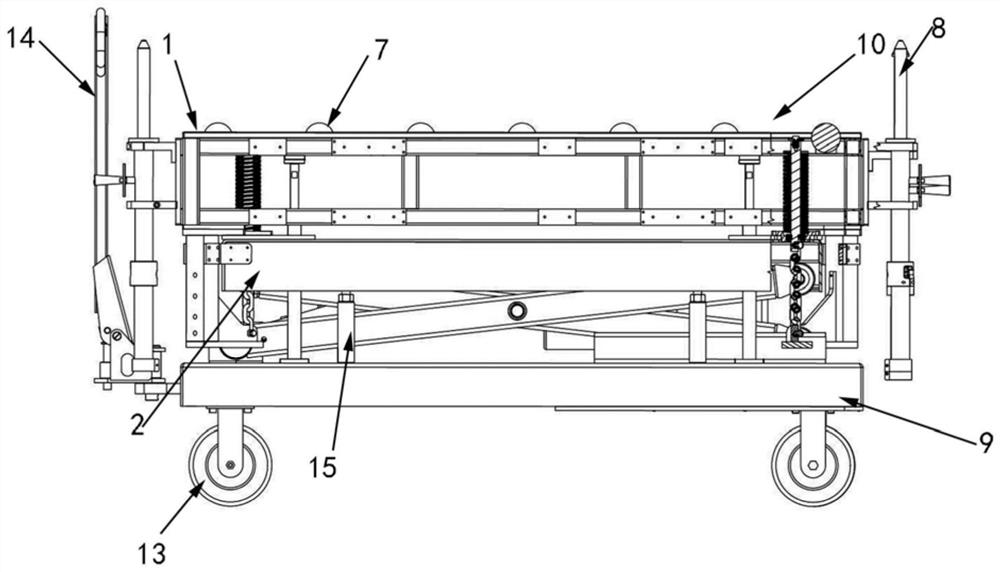 Floating mechanism and battery replacement trolley including it