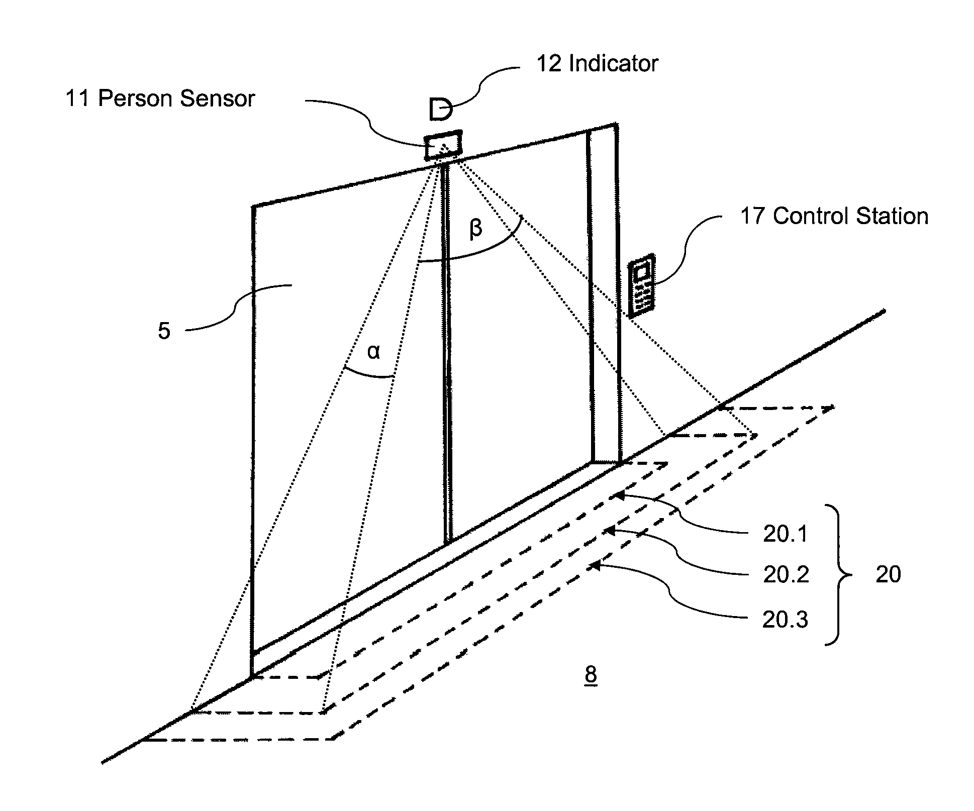 Landing door proximity warning system