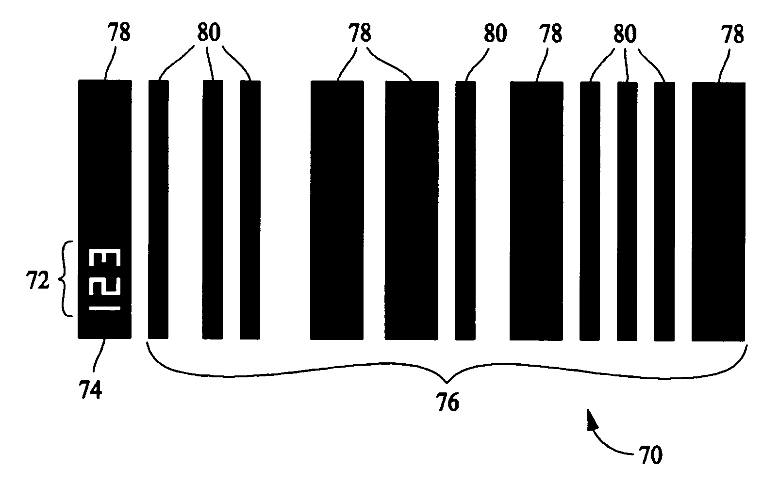 Barcodes including embedded security features and space saving interleaved text