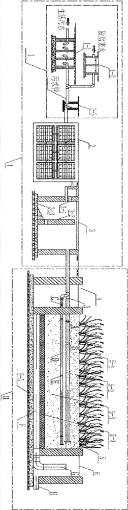 U-shaped overflow soil filtration treatment device for domestic sewage