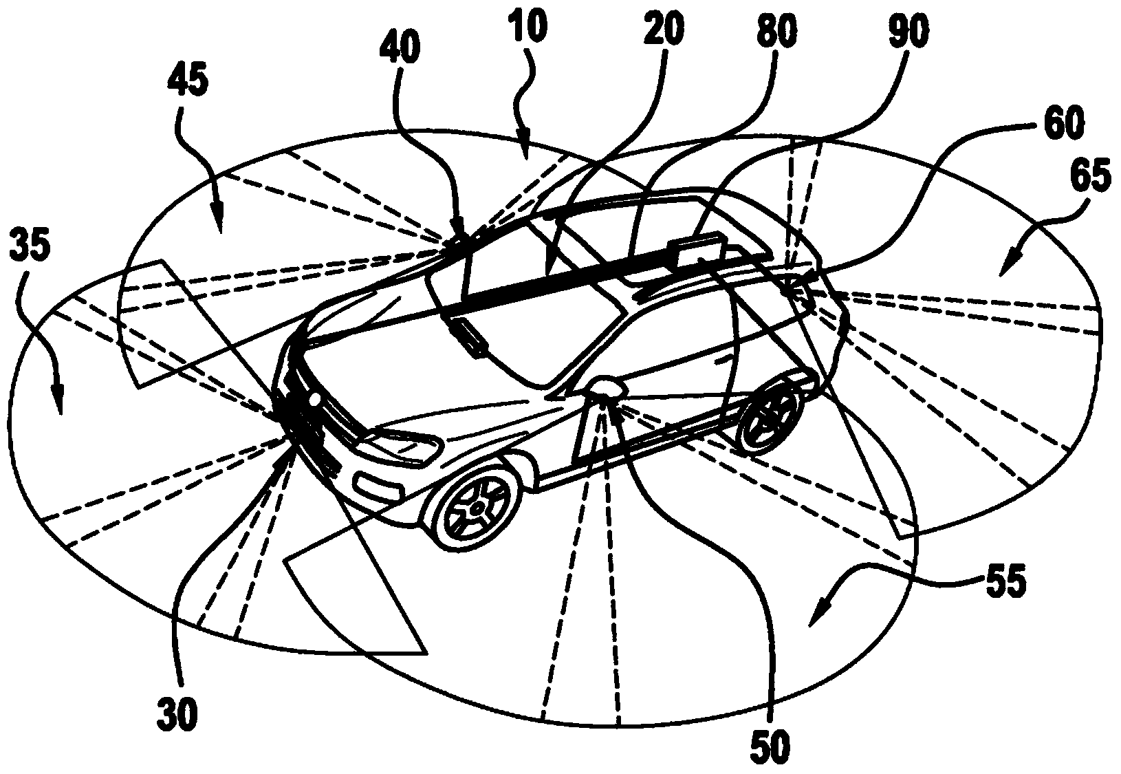 Vehicle camera system and method for providing a continuous image of the vehicle surroundings