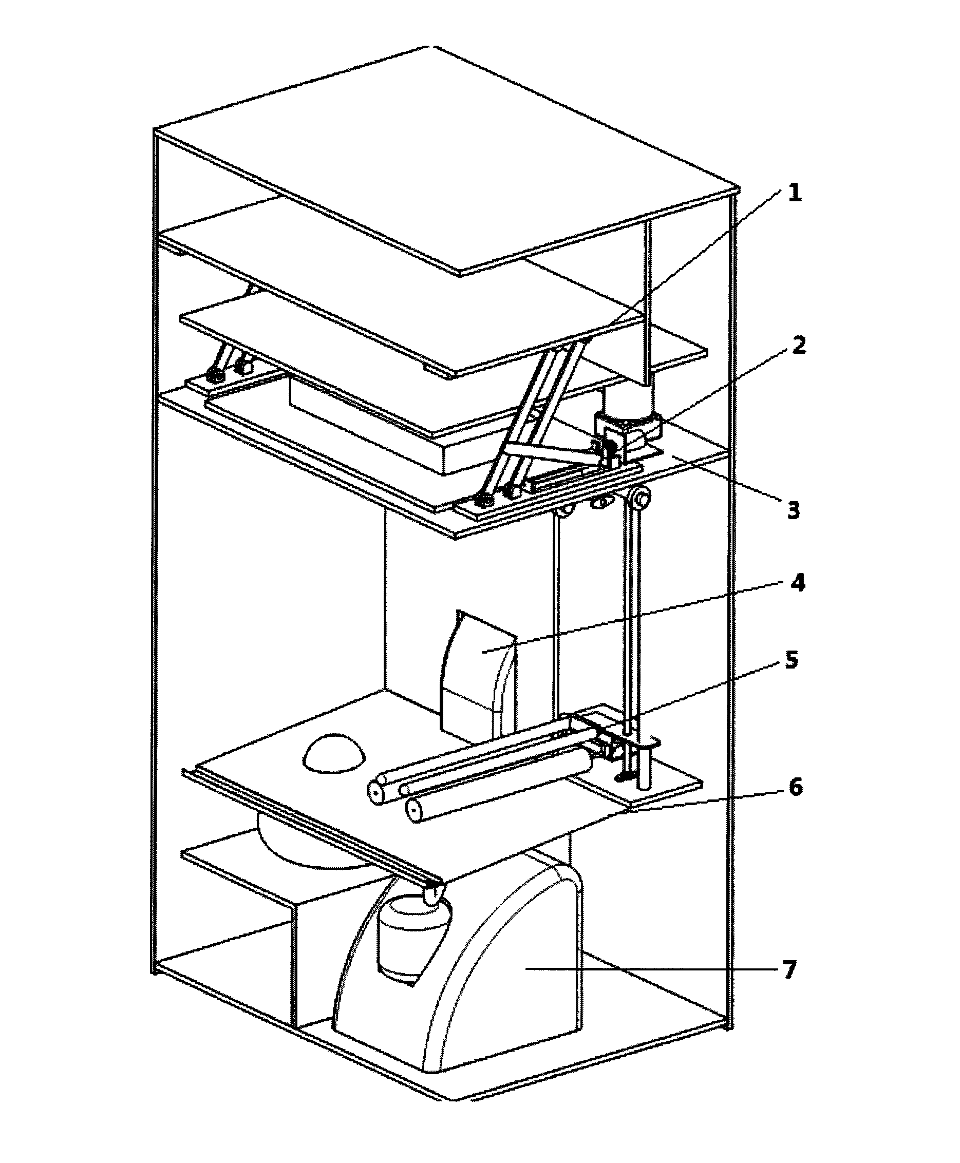 Full-automatic integral ironing wardrobe allowed to ascend and descend