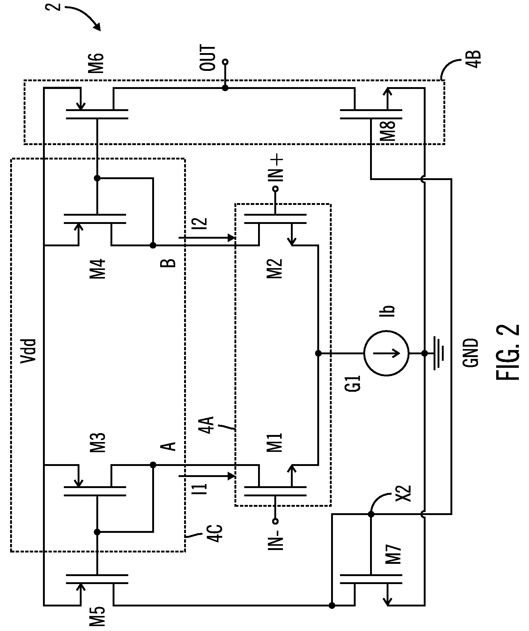 Operational amplifier of class AB