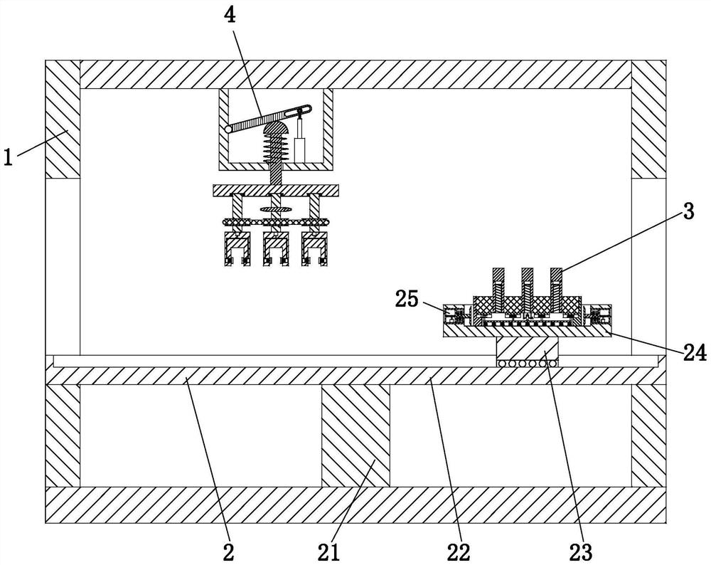 Injection molding and demolding device for water filter plate of water dispenser