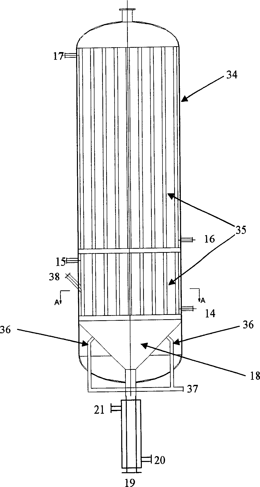 Fluidized bed pump-out gas deoxidation and equipment thereof